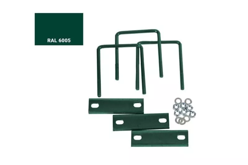 Хомут d51 с крепежом для крепления сетки к столбу, ППК, компл. 3 шт. RAL 6005 Зеленый купить в краснодаре