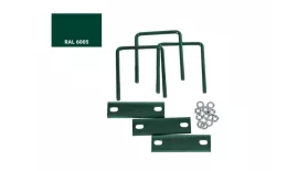 Хомут оцинкованный для столба 50х50, в комплекте 3 шт. RAL 6005 Зеленый. Цена: 228 руб. Артикул: Yuventa_Kreplenie_Xomyt_02