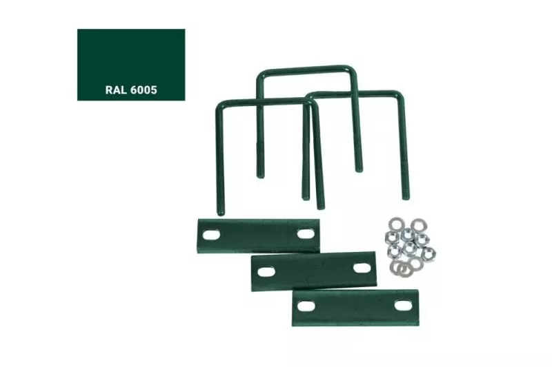 Хомут оцинкованный для столба 50х50, в комплекте 3 шт. RAL 6005 Зеленый купить в краснодаре