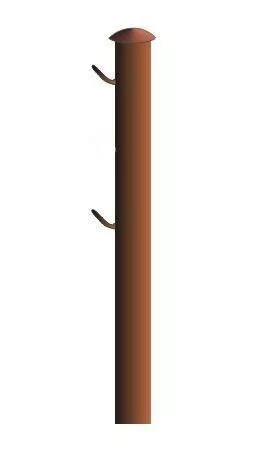 Столб заборный с усиками и заглушкой 2300мм D42-45мм. грунт коричневый купить в краснодаре