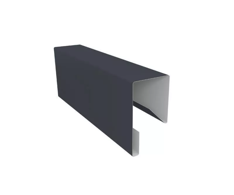 Планка П-образная заборная 17 0,5 GreenCoat Pural BT, matt RR 23 темно-серый (RAL 7024 мокрый асфальт) (3м) купить в краснодаре