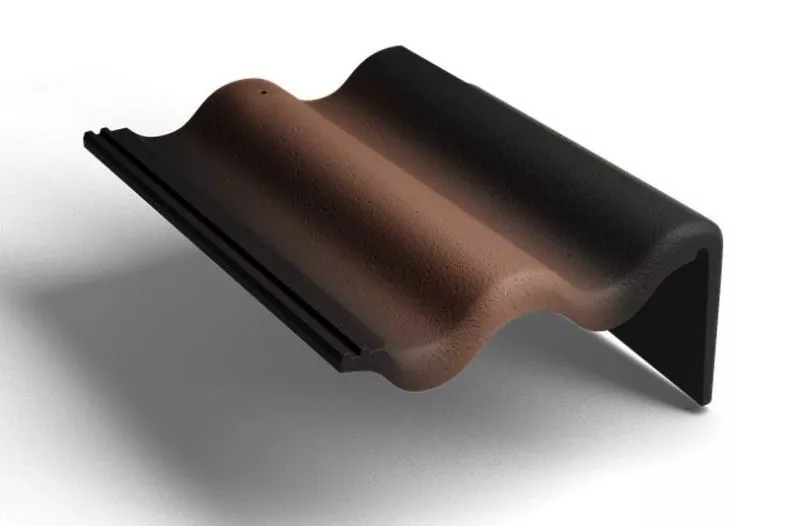 Боковая правая черепица Kriastak. Цементно-песчаная. Antik. Коричневый купить в краснодаре