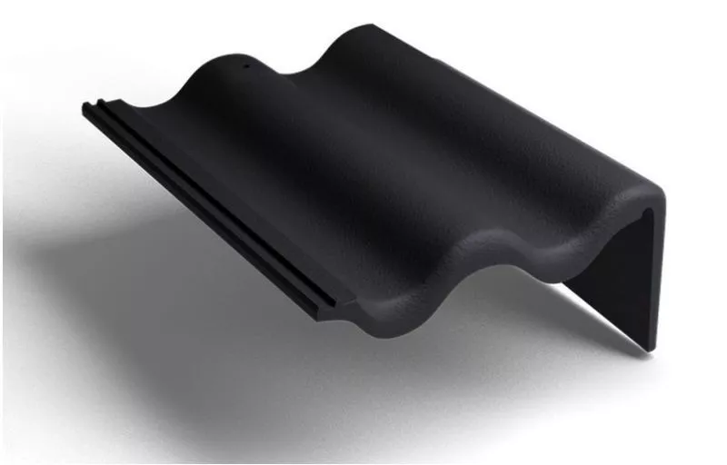 Боковая правая черепица Kriastak. Цементно-песчаная. Classic Черный купить в краснодаре