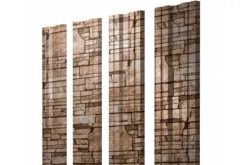 Штакетник Grand Line Twin 0,45 Print Elite Sand Stone Камень песчаник купить в краснодаре