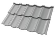 Металлочерепица Grand Line Квинта Уно (Kvinta Uno) 0,45 Полиэстер RAL 9006 бело-алюминиевый – Купить оптом и в розницу