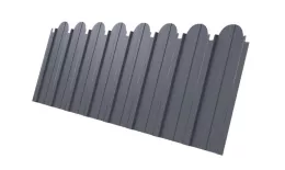 Профнастил C10 A для забора фигурный Grand Line РЕ 0,45 мм с пленкой RAL 7004 Сигнальный серый. Артикул: GL_fence_135