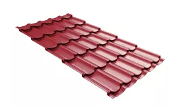 Металлочерепица GL Квинта плюс 3D (Kvinta Plus 3D) 0,5 Quarzit RAL 3005 красное вино. Артикул: GrandLineM03-3d