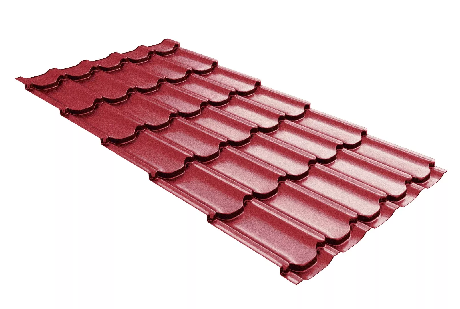 Металлочерепица Grand Line Квинта плюс 3D (Kvinta Plus 3D) 0,5 Satin RAL 3005 красное вино купить в краснодаре
