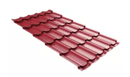 Металлочерепица GL Квинта плюс (Kvinta Plus) 0,5 Quarzit Lite RAL 3005 красное вино. Артикул: GrandLineM04