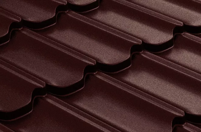 Металлочерепица Grand Line Квинта плюс 3D (Kvinta Plus 3D) 0,45 Drap RAL 8017 шоколад купить в краснодаре