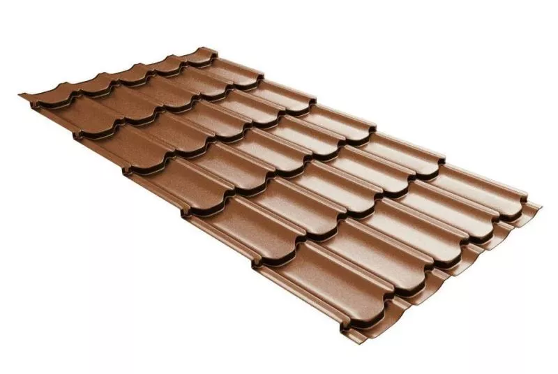 Металлочерепица GL Квинта плюс (Kvinta Plus) 0,5 Quarzit Cuprum Steel Медь купить в краснодаре