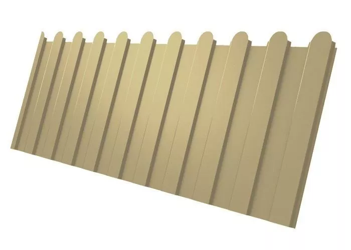 Профнастил C8 A для забора фигурный Grand Line РЕ 0,45 мм с пленкой RAL 1015 светлая слоновая кость купить в краснодаре