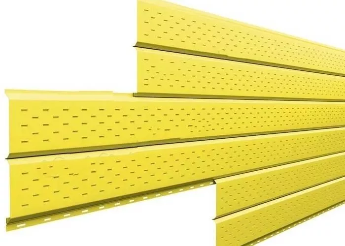 Софит металл перфорированный Металл Профиль Lбрус PE 0,45 мм RAL 1018 цинково-желтый купить в краснодаре