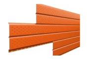 Софит металл перфорированный Металл Профиль Lбрус PE 0,45 мм RAL 2004 оранжевый – Купить оптом и в розницу