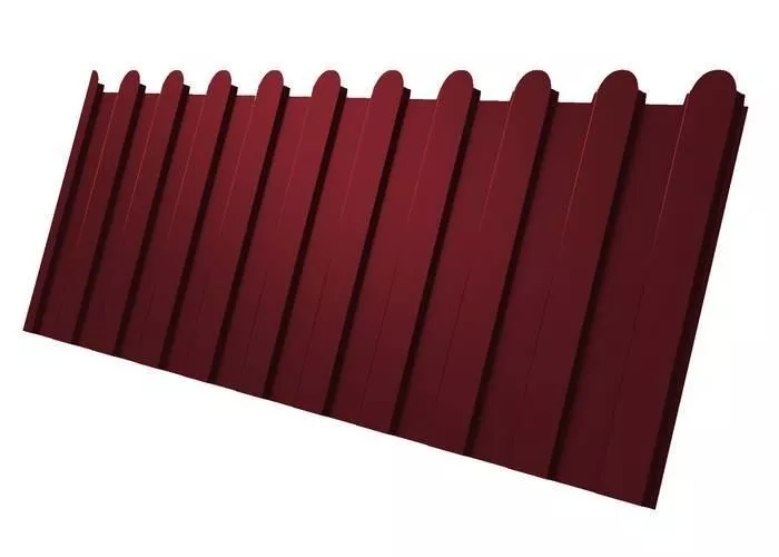 Профнастил C8 A для забора фигурный Grand Line Drap 0,45 мм RAL 3005 красное вино купить в краснодаре