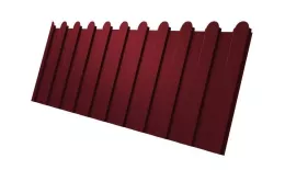 Профнастил C8 A для забора фигурный Grand Line Atlas 0,5 мм RAL 3005 красное вино. Артикул: GL_fence_076