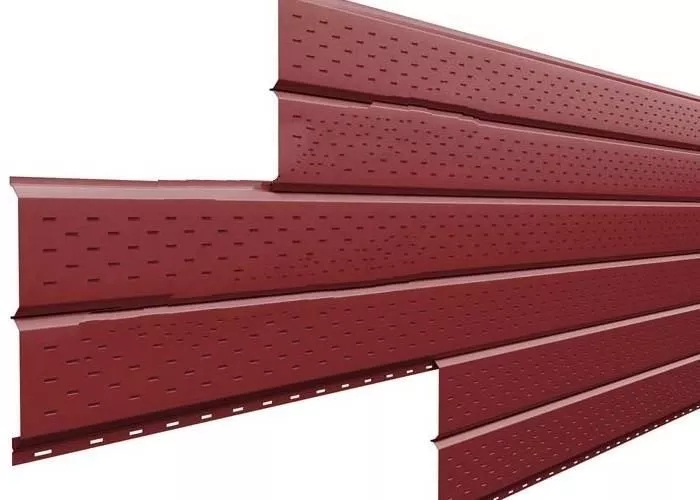 Софит металл перфорированный Металл Профиль Lбрус PE 0,45 мм RAL 3011 коричнево-красный купить в краснодаре
