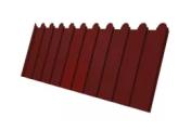 Профнастил C8 A для забора фигурный Grand Line РЕ 0,45 мм с пленкой RAL 3011 коричнево-красный – Купить оптом и в розницу