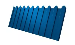 Профнастил C8 A для забора фигурный Grand Line Satin 0,5 мм RAL 5005 сигнальный синий. Артикул: GL_fence_084