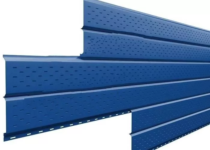 Софит металл перфорированный Металл Профиль Lбрус NormanMP 0,5 мм RAL 5005 сигнальный синий купить в краснодаре