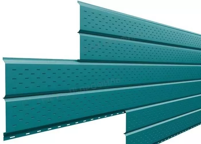 Софит металл перфорированный Металл Профиль Lбрус PE 0,45 мм RAL 5021 водная синь купить в краснодаре