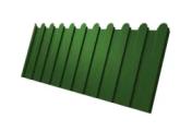 Профнастил C8 A для забора фигурный Grand Line РЕ 0,45 мм с пленкой RAL 6002 лиственно-зелёный – Купить оптом и в розницу