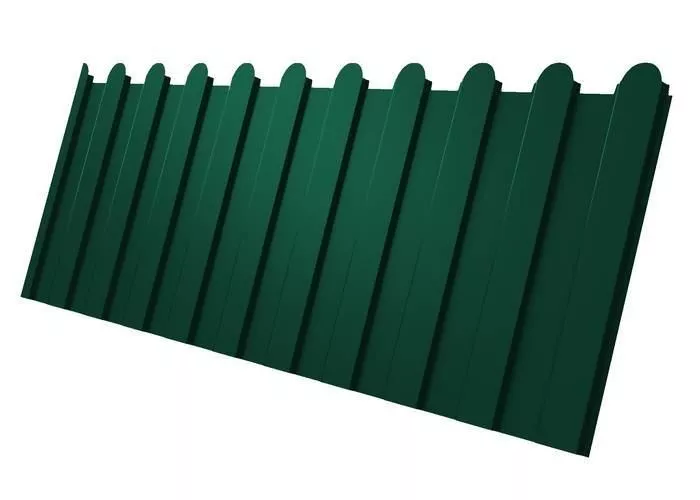 Профнастил C8 A для забора фигурный Grand Line PE Double 0,45 мм с пленкой RAL 6005 Зеленый мох купить в краснодаре