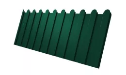 Профнастил C8 A для забора фигурный Grand Line Satin 0,5 мм RAL 6005 Зеленый мох. Артикул: GL_fence_085