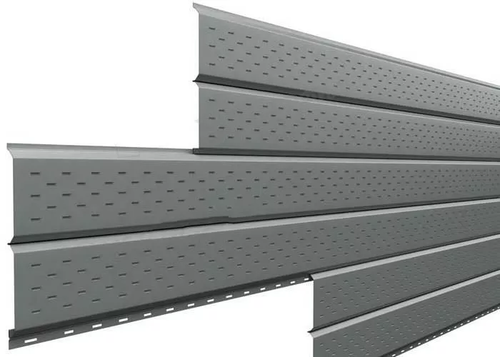 Софит металл перфорированный Металл Профиль Lбрус PE 0,45 мм RAL 7005 мышино-серый купить в краснодаре