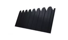 Профнастил C10 B для забора фигурный Grand Line Satin Мatt 0,5 мм RAL 7024 Мокрый асфальт. Артикул: GL_fence_417