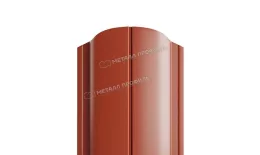 Штакетник Металл Профиль ELLIPSE-O (Закругленный) PURETAN 0,5 мм RAL 8004 Терракота. Артикул: MP_Sht_214