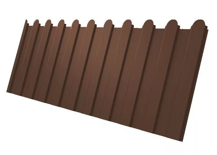 Профнастил C8 A для забора фигурный Grand Line Satin 0,5 мм RAL 8004 терракота купить в краснодаре