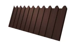 Профнастил C8 A для забора фигурный Grand Line PE Double 0,45 мм RAL 8017 шоколад. Цена: 649 руб. Артикул: GL_fence_044