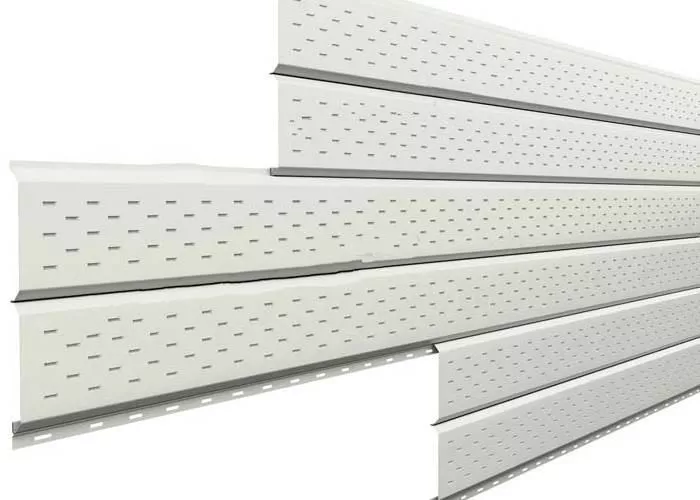 Софит металл перфорированный Металл Профиль Lбрус NormanMP 0,5 мм RAL 9002 серо-белый купить в краснодаре