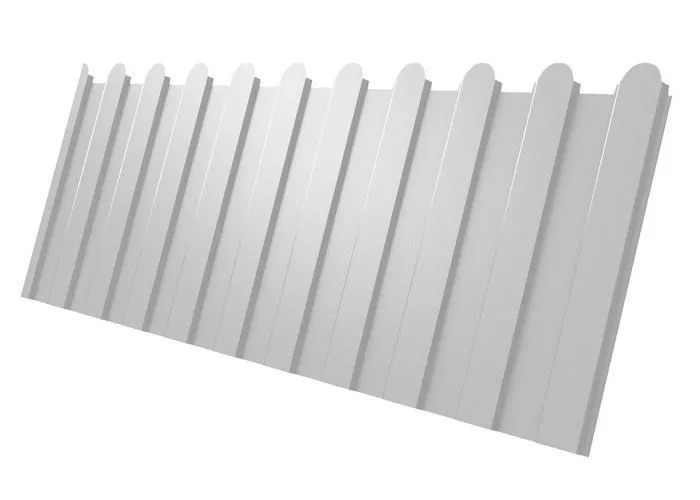 Профнастил C8 A для забора фигурный Grand Line РЕ 0,45 мм с пленкой RAL 9003 сигнальный белый купить в краснодаре