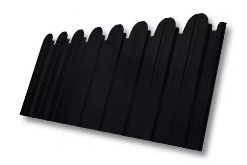 Профнастил C10 B для забора фигурный Grand Line Drap 0,45 мм RAL 9005 черный купить в краснодаре