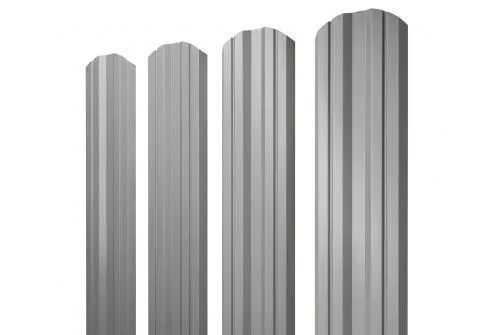 Штакетник Grand Line Twin фигурный 0,45 PE RAL 9006 Бело-алюминиевый купить в краснодаре