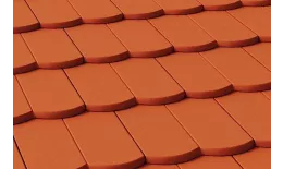 Цементно-песчаная минеральная черепица Braas Ревива красная. Артикул: BraasRev-red