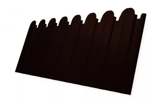 Профнастил C10 B для забора фигурный Grand Line Drap 0,45 мм RR 32 темно-коричневый купить в краснодаре