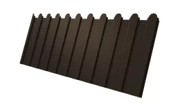 Профнастил C8 A для забора фигурный Grand Line Satin 0,5 мм RR 32 темно-коричневый. Артикул: GL_fence_091
