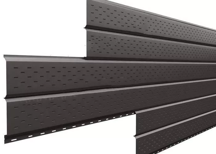 Софит металл перфорированный Металл Профиль Lбрус PE 0,45 мм RR 32 темно-коричневый купить в краснодаре