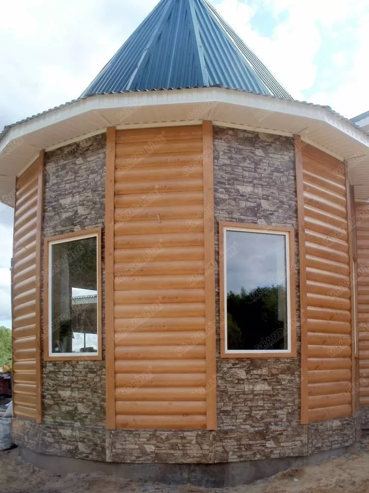 Сайдинг Блок-хаус 0,390 Grand Line 0,45 Print Elite Nordic Wood TwinColor купить в краснодаре