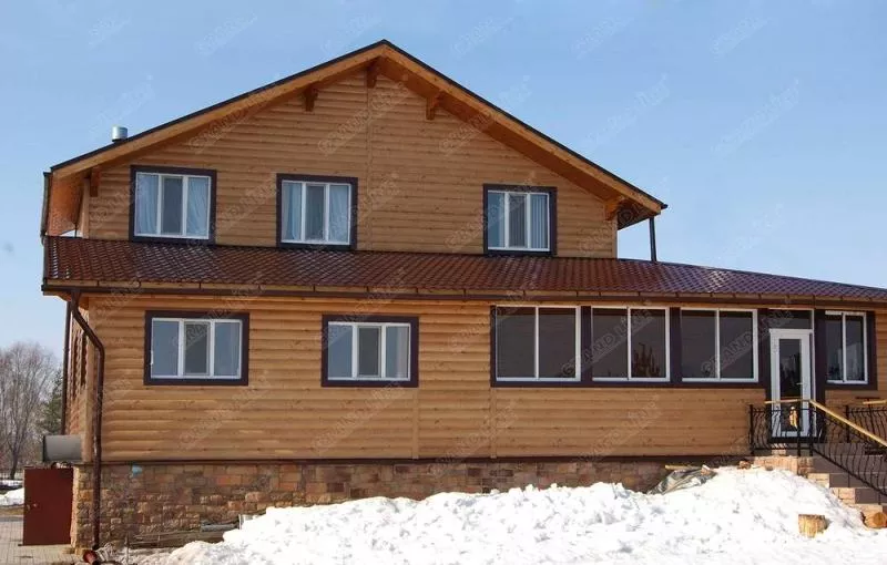 Сайдинг Блок-хаус 0,390 Grand Line 0,45 Print Elite Snow Wood TwinColor купить в краснодаре