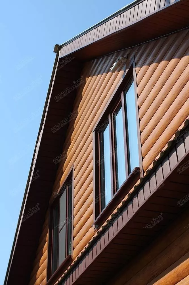 Сайдинг Блок-хаус 0,390 Grand Line 0,45 Print Elite Snow Wood TwinColor купить в краснодаре