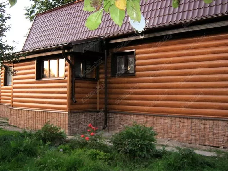 Сайдинг Блок-хаус 0,390 Grand Line 0,45 Print Elite Snow Wood TwinColor купить в краснодаре