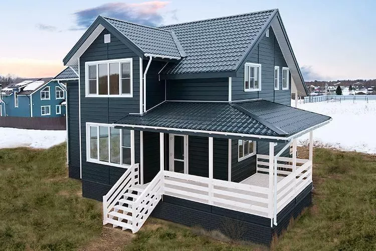 Акриловый сайдинг Grand Line Natural-брус Acryl Графит купить в краснодаре