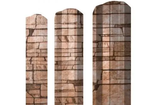 Штакетник Grand Line М-образный А фигурный 0,45 Print Elite Sand Stone Камень песчаник купить в краснодаре