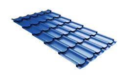 Металлочерепица Grand Line Квинта плюс 3D (Kvinta Plus 3D) 0,5 Satin RAL 5005 сигнальный синий. Артикул: GrandLineM01-50053d