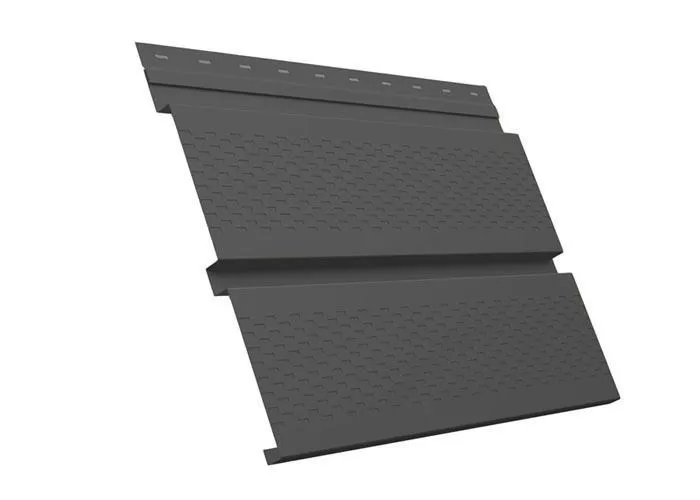 Софит металл с перфорацией Grand Line Квадро брус Quarzit ProMatt 0,5 мм RAL7016 антрацитово-серый купить в краснодаре