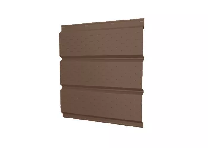 Софит металл GL с перфорацией GreenCoat Pural Matt 0,5 мм RR 32 темно-коричневый купить в краснодаре
